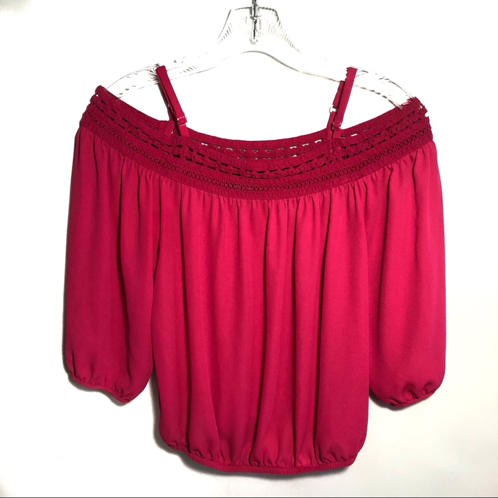 by & by pink cold shoulder blouse size XS